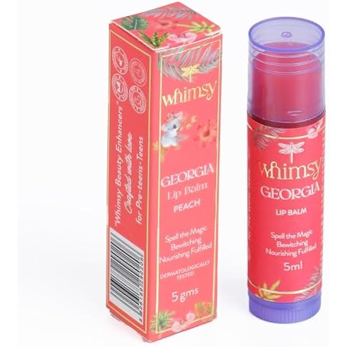 Whimsy NATURAL, ORGANIC TINTED LIP BALM FOR FOR KIDS|LIP BALM FOR DRY & CHAPPED LIPS|HYDRATED AND NOURISHING LIPS|ALL SKIN TYPE|INTENSE CARE|LIP BALM FOR SOFT, SMOOTH, MOISTURISED LIPS (GEORGIA) - Image 1